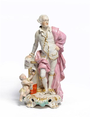 Lot 179 - A Derby Porcelain Figure of John Wilkes, circa 1768, modelled by Pierre Stephan, the standing...