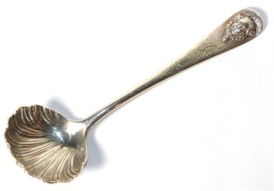 Lot 200 - An unusual George III silver sauce ladle, Thomas Northcote, other marks almost completely...