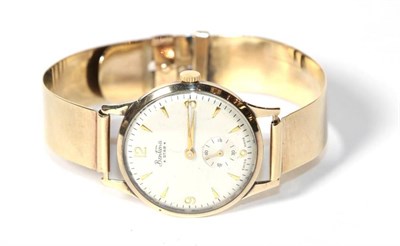 Lot 203 - A Bentima 9 carat gold wristwatch, with a 9 carat gold bangle strap