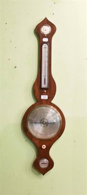 Lot 224 - A 19th century mahogany banjo wall barometer, the spirit level dial signed Patrick Wisbeach