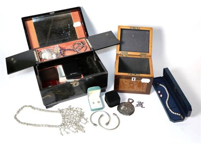 Lot 227 - A quantity of silver and white metal jewellery in two boxes