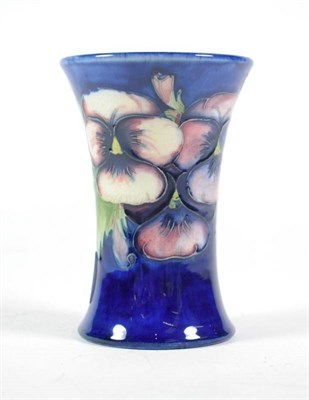 Lot 233 - A William Moorcroft pottery Pansy pattern vase with painted and impressed marks, 11cm high