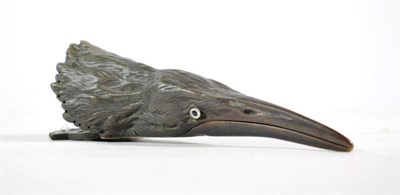 Lot 247 - A novelty bronze paper clip in the form of a bird's head, marked for Susse Freres