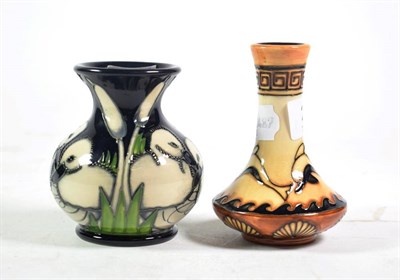 Lot 256 - A Moorcroft pottery ''The Siblings'' pattern vase designed by Vicky Lovatt of cygnets amongst...