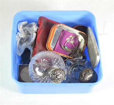 Lot 258 - A quantity of silver coins; a bracelet; a silver cased notebook; lorgnettes; opera glass; small...