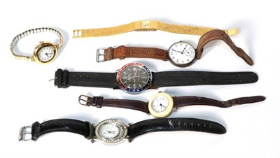 Lot 314 - Six wristwatches including lady's 9 carat gold example etc (6)