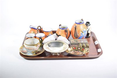 Lot 357 - A group of mixed ceramics to include a Royal Crown Derby Imari dish; a Japanese coffee service;...