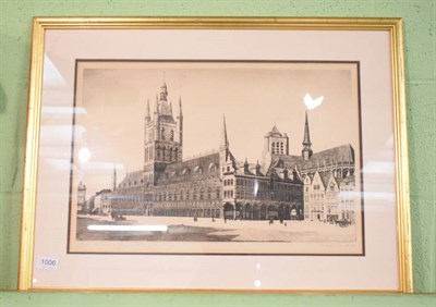 Lot 1006 - After Marcel Schuette (20th century), The French Hall, Ypres, engraving, signed and dated 1935...