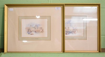 Lot 1011 - After J M W Turner, Tower of London and a companion, watercolours