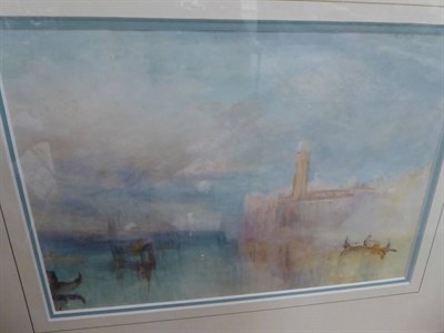 Lot 1013 - British School (20th century), A hazy Venetian scene, watercolour, 20.5cm by 30cm