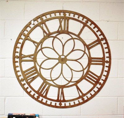 Lot 1123 - Metal circular clock face dial