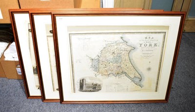 Lot 1131 - Greenwood, Christopher: North, East and West Ridings of Yorkshire, all hand-coloured, framed...