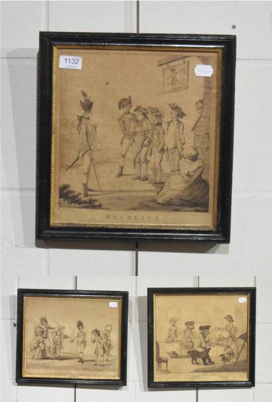 Lot 1132 - Bunbury, Henry: ''Recruits'', ''The Chop-House'', ''A Visit to the Camp''. William Dickinson,...