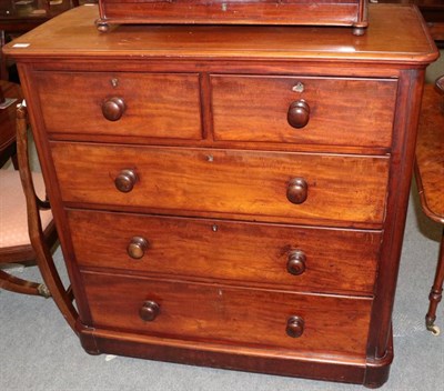 Lot 1232 - Victorian mahogany five drawer straight fronted chest of drawers