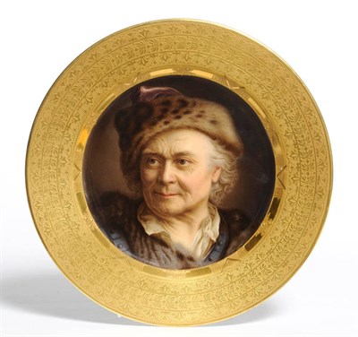 Lot 234 - A Vienna Porcelain Cabinet Plate, circa 1880, painted by Wagner with a bust portrait of a man...