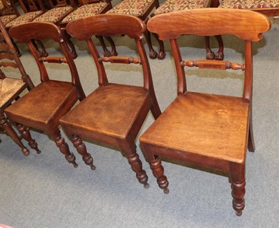 Lot 1248 - Three Victorian mahogany dining chairs with solid seats