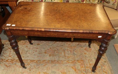 Lot 1255 - A Victorian burr walnut and crossbanded fold-over card table, circa 1870