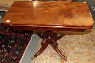 Lot 1257 - Late Regency mahogany fold-over tea table