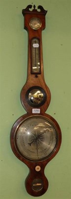 Lot 1292 - A mahogany wheel barometer circa 1830, spirit level dial signed Luppi & Solcha, Hull