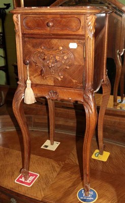 Lot 1301 - A French marble topped side cabinet