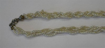 Lot 11 - A Seed Pearl Necklace, entwined strands of seed pearls, length 84cm