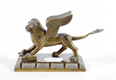 Lot 71 - After the Antique: A Bronze Figure of the Lion of St Mark, on a rectangular base, 16cm long...