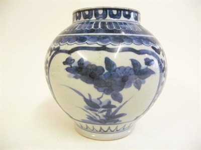 Lot 253 - An Arita Porcelain Globular Jar, late 17th century, painted in underglaze blue with...