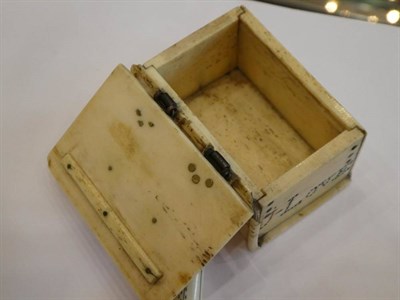 Lot 124 - ^ A Metal Mounted Bone and Pique Work Box, early 19th century, in the form of a book inscribed...