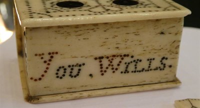 Lot 124 - ^ A Metal Mounted Bone and Pique Work Box, early 19th century, in the form of a book inscribed...