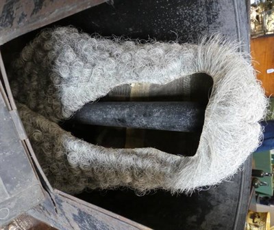 Lot 149 - A Judge's Wig, 19th century, in a toleware box inscribed in gilt Mr JUSTICE GATTY, box 28cm...