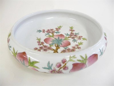 Lot 260 - A Chinese Porcelain Shallow Bowl, late 19th/20th century, painted in famille rose enamels with...