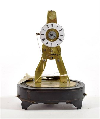 Lot 217 - A French Great Exhibition Alarm Mantel Timepiece, circa 1860, single barrel movement, enamel...