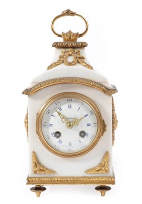 Lot 222 - A White Marble Striking Pendule d'Officier Clock, retailed by John Bennett Lt, London, circa...