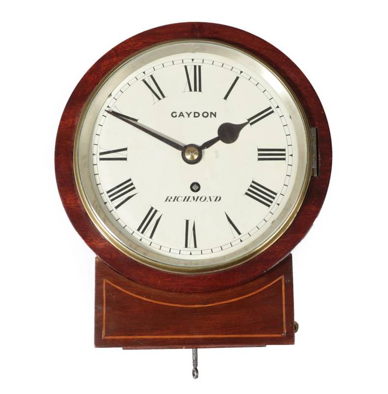 Lot 230 A Mahogany Drop Dial Wall Timepiece, Gaydon,