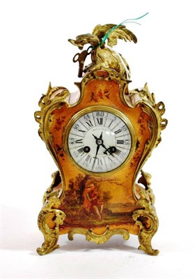 Lot 247 - A Gilt Metal Mounted Striking Mantel Clock, early 20th century, retailed by Maple & Co Ltd,...