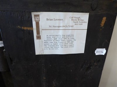 Lot 249 - An Ebonised Pine Eight Day Half Hour Passing Strike Longcase Clock, signed Isaac Papavoine,...