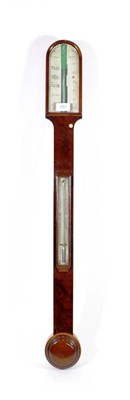 Lot 251 - A Mahogany Stick Barometer, signed C Johnson, Newark, circa 1870, concealed mercury tube with a...