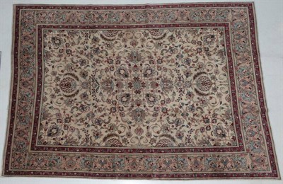 Lot 260 - Tabriz Carpet Iranian Azerbaijan, circa 1950 The ivory field with an allover design of...
