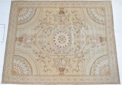 Lot 291 - Savonnerie Design Carpet South East Europe, modern The field with four urns issuing flowers centred
