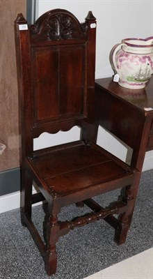 Lot 318 - An Early 18th Century Joined Oak Lancashire High-Back Chair, circa 1700, the moulded top rail above