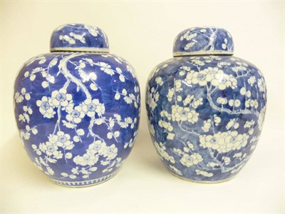 Lot 273 - A Chinese Porcelain Ginger Jar and Cover, late 19th century, painted in underglaze blue with...