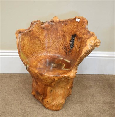 Lot 321 - A Rustic Armchair, made from burr yew, 75cm by 50cm by 73cm