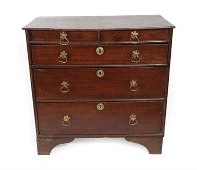 Lot 346 - An Early 18th Century Straight Front Chest, of two short over three long graduated drawers with...