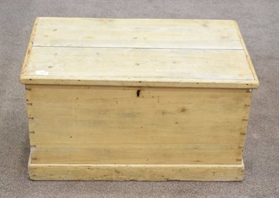 Lot 369 - ~ A Victorian Pine Travel Chest, 3rd quarter 19th century, with hinged lid and solid backplate...