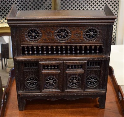 Lot 372 - A Carved Walnut Cupboard, late 19th/early 20th century, in 17th century style, the moulded top...