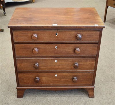 Lot 378 - A Late George III Mahogany Straight Front Chest of Drawers, early 19th century, the four...