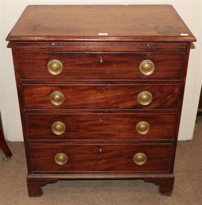 Lot 386 - A George III Mahogany Straight Front Chest of Drawers,late 18th century, the moulded top above...