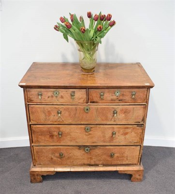 Lot 391 - A George II Walnut and Pine Sided Straight Front Chest of Drawers, 2nd quarter 18th century,...