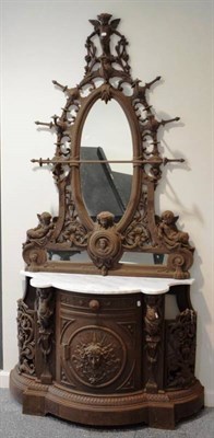 Lot 397 - An Impressive Victorian Cast Iron Hall Stand, 3rd quarter 19th century, the oval mirror plate...