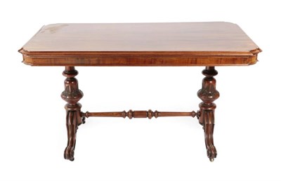 Lot 418 - ~ A Victorian Mahogany Writing Table, 3rd quarter 19th century, the moulded top with plain...